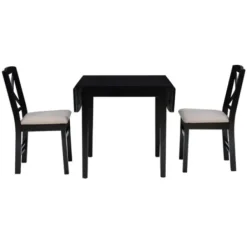 Dining Sets-Kirkland's Home Wood Drop Leaf 3-Pc. Dining Set Black