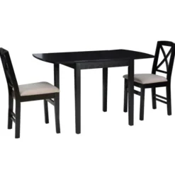 Dining Sets-Kirkland's Home Wood Drop Leaf 3-Pc. Dining Set Black