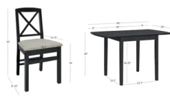 Dining Sets-Kirkland's Home Wood Drop Leaf 3-Pc. Dining Set Black