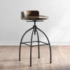 Bar Stools & Counter Height Stools-Kirkland's Home Wood Edgar Industrial Adjustable Stool Brown