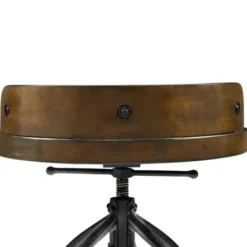 Bar Stools & Counter Height Stools-Kirkland's Home Wood Edgar Industrial Adjustable Stool Brown