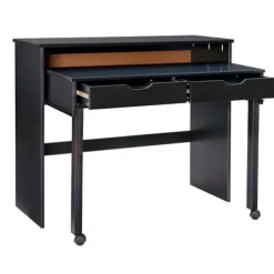 Office Furniture-Kirkland's Home Wood Extendable Desk Black
