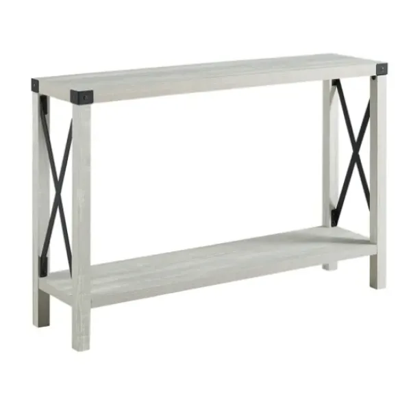 Entryway Furniture-Kirkland's Home Wood Farmhouse Console Table Gray