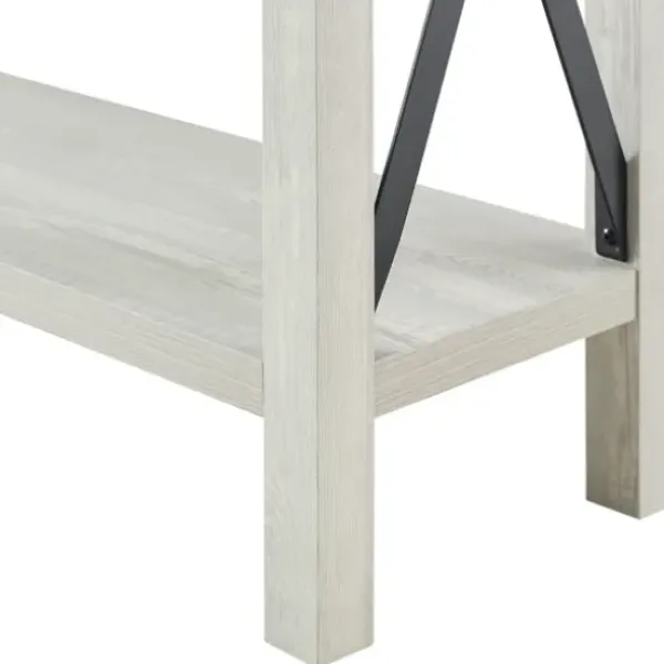Entryway Furniture-Kirkland's Home Wood Farmhouse Console Table Gray