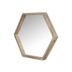 Decorative Mirrors-Kirkland's Home Wood Frame Hexagon Wall Mirror