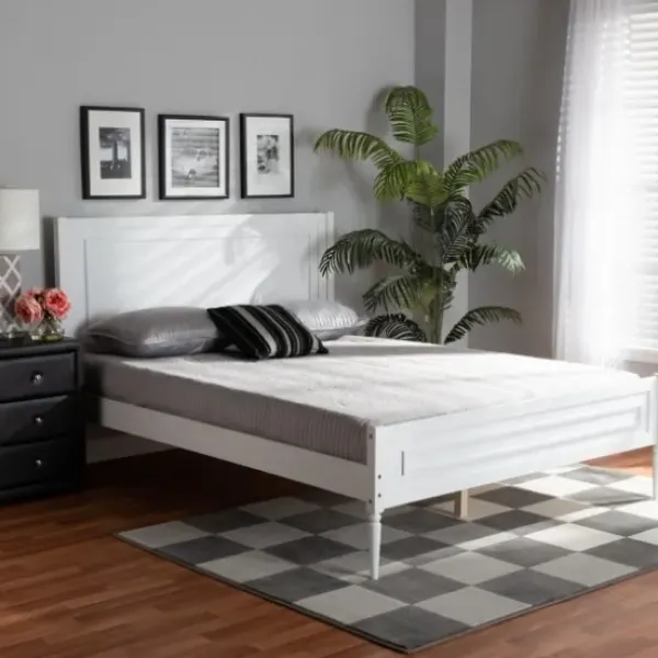 Beds & Headboards-Kirkland's Home Wood Full Platform Bed Frame White