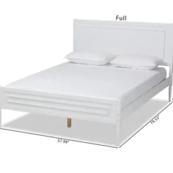Beds & Headboards-Kirkland's Home Wood Full Platform Bed Frame White
