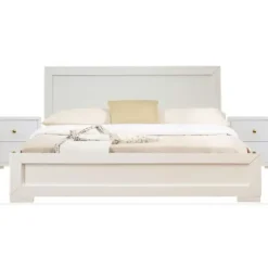 Beds & Headboards-Kirkland's Home Wood King Platform Bed And 2-Nightstand Set White