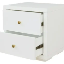 Beds & Headboards-Kirkland's Home Wood King Platform Bed And 2-Nightstand Set White