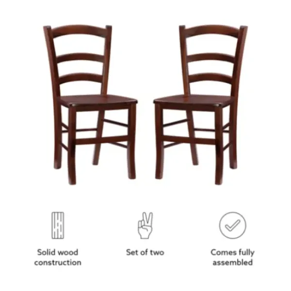 Dining Chairs-Kirkland's Home Wood Ladderback Dining Chairs, Set Of 2 Brown