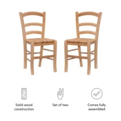Dining Chairs-Kirkland's Home Wood Ladderback Dining Chairs, Set Of 2 Tan