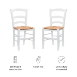 Dining Chairs-Kirkland's Home Wood Ladderback Dining Chairs, Set Of 2 White