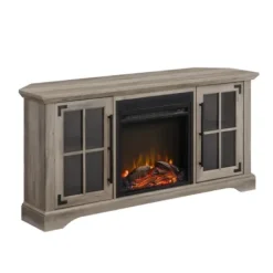 Tv Stands & Media Consoles-Kirkland's Home Wood Led Fireplace Media Cabinet Gray