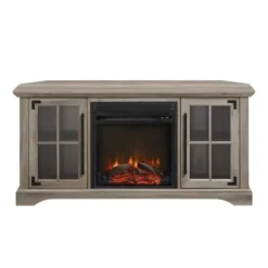 Tv Stands & Media Consoles-Kirkland's Home Wood Led Fireplace Media Cabinet Gray