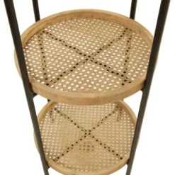 Accent & End Tables-Kirkland's Home Wood Mesh Woven 3-Tier Accent Table Brown