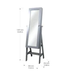 Full Length & Floor Mirrors-Kirkland's Home Wood Mirror Armoire Gray