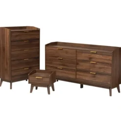 Dressers & Chests-Kirkland's Home Wood Modern 3-Pc. Dresser Set Brown