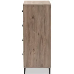 Dressers & Chests-Kirkland's Home Wood Oak Finish 4-Drawer Chest Brown