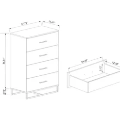 Dressers & Chests-Kirkland's Home Wood Oak Finish 4-Drawer Chest Brown