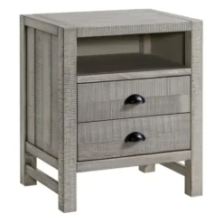 Nightstands-Kirkland's Home Wood Open Shelf Nightstand Gray