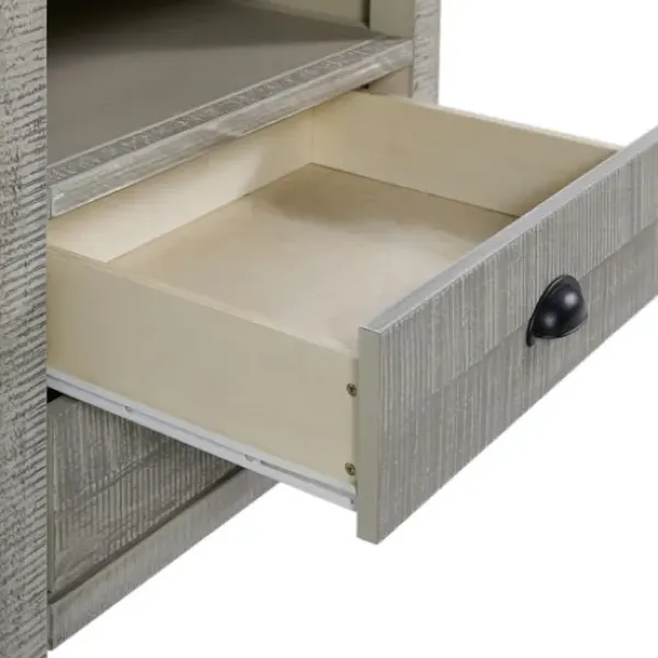 Nightstands-Kirkland's Home Wood Open Shelf Nightstand Gray