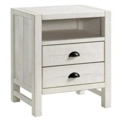 Nightstands-Kirkland's Home Wood Open Shelf Nightstand White