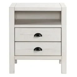 Nightstands-Kirkland's Home Wood Open Shelf Nightstand White