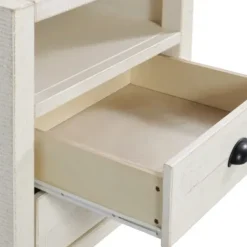 Nightstands-Kirkland's Home Wood Open Shelf Nightstand White