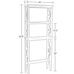 Bathroom Furniture-Kirkland's Home Wood Over-Toilet 3-Tier Shelf Black