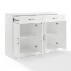 Cabinets & Sideboards-Kirkland's Home Wood Panel 4-Door Cabinet White