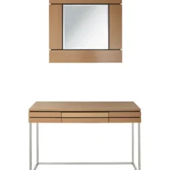 Console Tables-Kirkland's Home Wood 2-Pc. Console Table And Mirror Set Brown