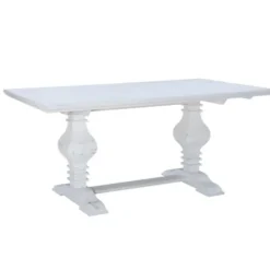 Dining Tables-Kirkland's Home Wood Pedestal Dining Table White