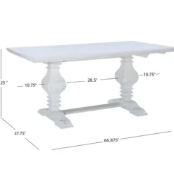 Dining Tables-Kirkland's Home Wood Pedestal Dining Table White