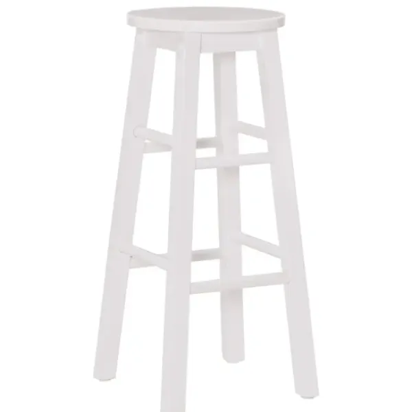 Bar Stools & Counter Height Stools-Kirkland's Home Wood Pub Classic Backless Bar Stool White