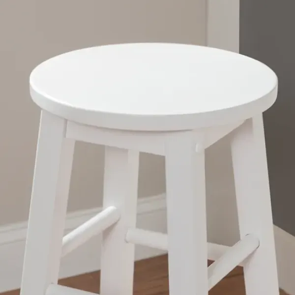 Bar Stools & Counter Height Stools-Kirkland's Home Wood Pub Classic Backless Bar Stool White