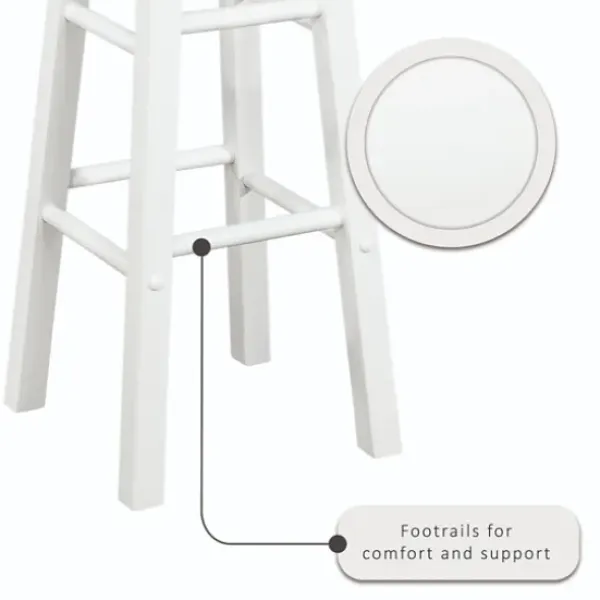 Bar Stools & Counter Height Stools-Kirkland's Home Wood Pub Classic Backless Bar Stool White