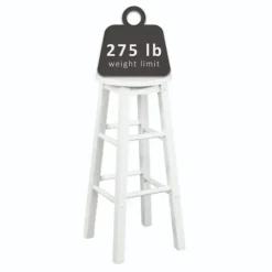 Bar Stools & Counter Height Stools-Kirkland's Home Wood Pub Classic Backless Bar Stool White