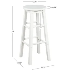 Bar Stools & Counter Height Stools-Kirkland's Home Wood Pub Classic Backless Bar Stool White