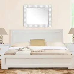 Beds & Headboards-Kirkland's Home Wood Queen Platform Bed And 2-Nightstand Set White