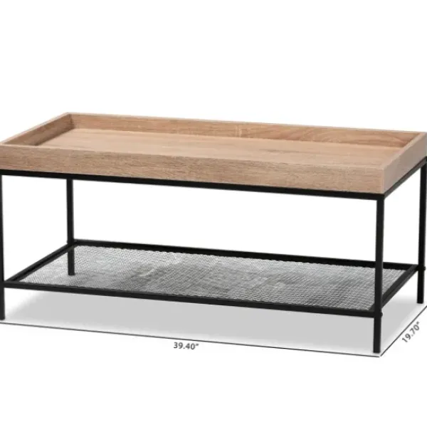 Coffee Tables-Kirkland's Home Wood Raised Edge Coffee Table Brown