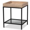 Accent & End Tables-Kirkland's Home Wood Raised Edge Side Table Brown