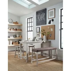 Dining Tables-Kirkland's Home Wood Rectangular Dining Counter Table White