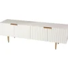 Tv Stands & Media Consoles-Kirkland's Home Wood Ribbed Doors Media Cabinet White