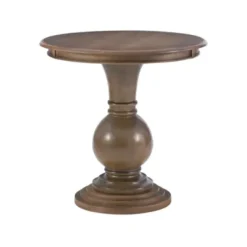 Accent & End Tables-Kirkland's Home Wood Round Base Side Table Brown