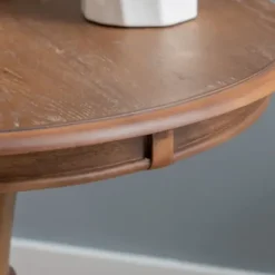 Accent & End Tables-Kirkland's Home Wood Round Base Side Table Brown