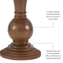 Accent & End Tables-Kirkland's Home Wood Round Base Side Table Brown