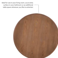 Accent & End Tables-Kirkland's Home Wood Round Base Side Table Brown