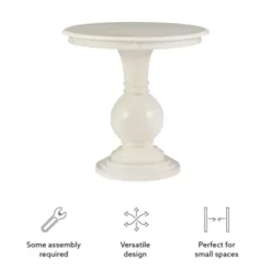 Accent & End Tables-Kirkland's Home Wood Round Base Side Table White