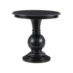 Accent & End Tables-Kirkland's Home Wood Round Base Side Table Black