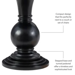 Accent & End Tables-Kirkland's Home Wood Round Base Side Table Black